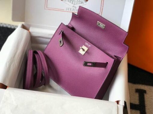 Replica Hermes Kelly Danse 22cm Leather Bag 20358 Purple 4