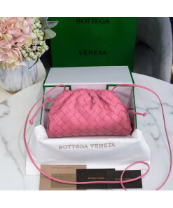 Replica BV 585852 Bottega Veneta Mini Pouch intrecciato leather clutch with strap Pink