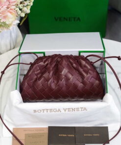Replica BV 585852 Bottega Veneta Mini Pouch intrecciato leather clutch with strap Wine Red