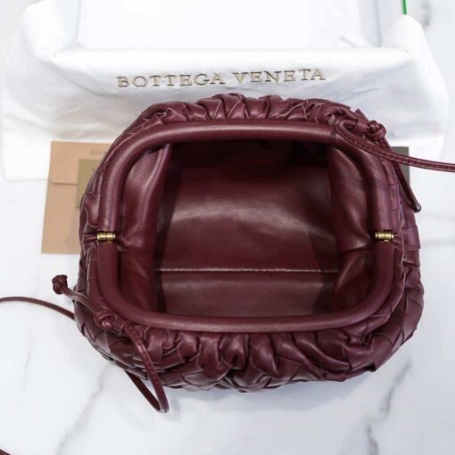 Replica BV 585852 Bottega Veneta Mini Pouch intrecciato leather clutch with strap Wine Red 7