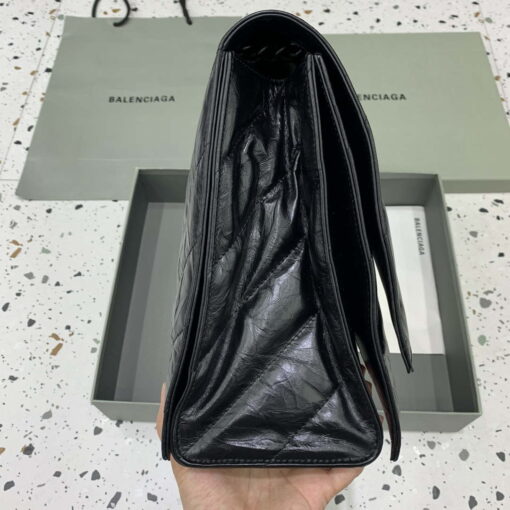 Replica Balenciaga 716332210 Crush Large Chain Bag in Black crushed calfskin aged Black Hardware 3