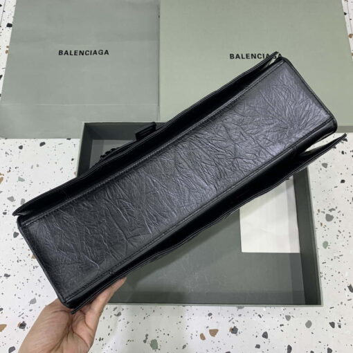 Replica Balenciaga 716332210 Crush Large Chain Bag in Black crushed calfskin aged Black Hardware 4