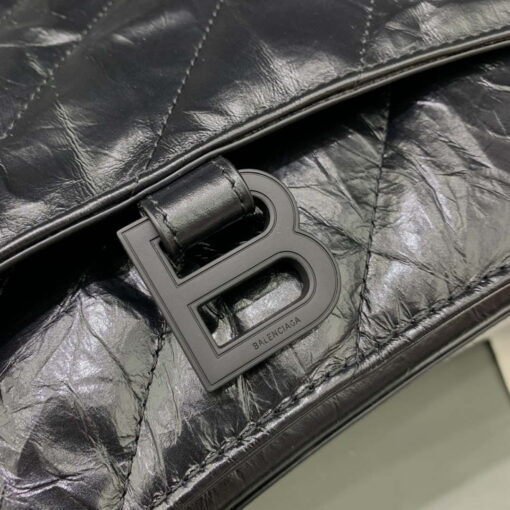 Replica Balenciaga 716332210 Crush Large Chain Bag in Black crushed calfskin aged Black Hardware 5