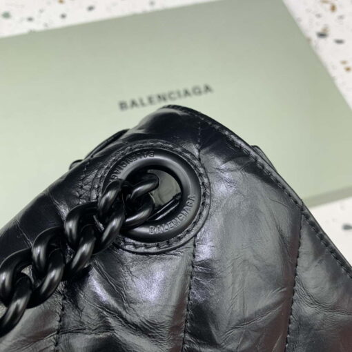 Replica Balenciaga 716332210 Crush Large Chain Bag in Black crushed calfskin aged Black Hardware 6