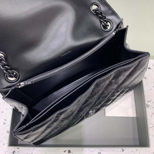 Replica Balenciaga 716332210 Crush Large Chain Bag in Black crushed calfskin aged Black Hardware 7