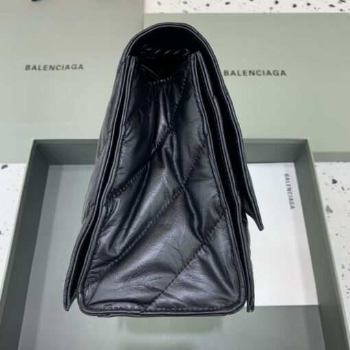 Replica Balenciaga 716393210I Crush Medium Chain Bag in Black crushed calfskin aged Black Hardware 3