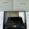 Replica Balenciaga 716351210I Crush Small Chain Bag Quilted in Pink metallized crushed calfskin Silver 10