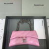 Replica Balenciaga 716393210I Crush Medium Chain Bag in black crushed calfskin aged Gold 9