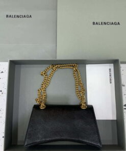 Replica Balenciaga 716351210I Crush Small Chain Bag Quilted in Black metallized crushed calfskin Gold 2