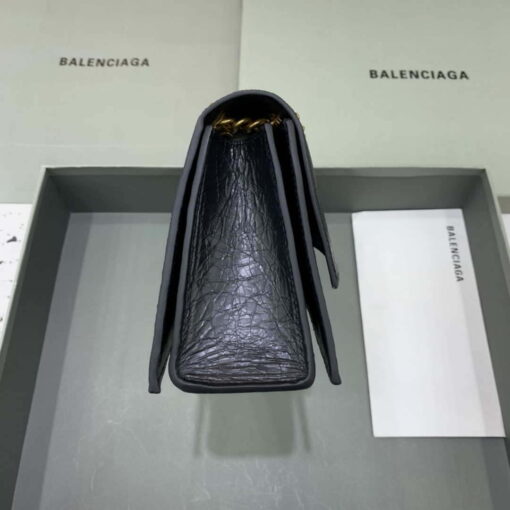 Replica Balenciaga 716351210I Crush Small Chain Bag Quilted in Black metallized crushed calfskin Gold 3