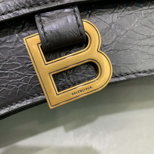 Replica Balenciaga 716351210I Crush Small Chain Bag Quilted in Black metallized crushed calfskin Gold 5