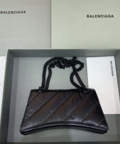 Replica Balenciaga 716351210I Crush Small Chain Bag Quilted in Black metallized crushed calfskin black matte 2