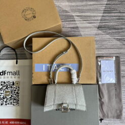 Replica Balenciaga 592833 Flash drilling Hourglass XS Handbag Box Gray 2