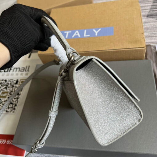 Replica Balenciaga 592833 Flash drilling Hourglass XS Handbag Box Gray 4