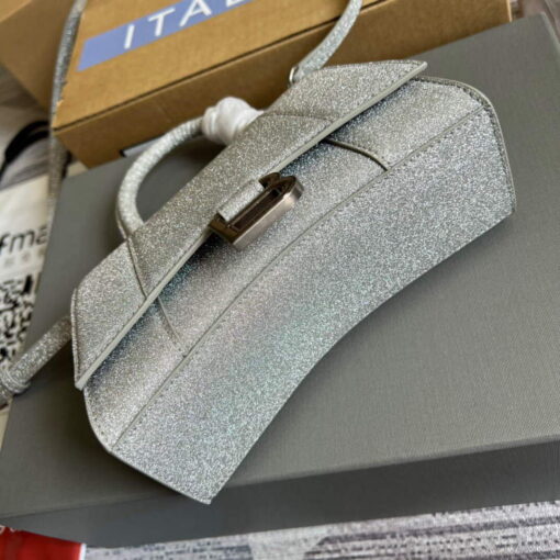 Replica Balenciaga 592833 Flash drilling Hourglass XS Handbag Box Gray 6
