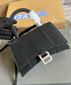 Replica Balenciaga 592833 Flash drilling Hourglass XS Handbag Box Black