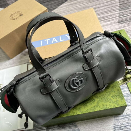 Replica Gucci 725701 Small duffle bag with tonal Double G Gray 4