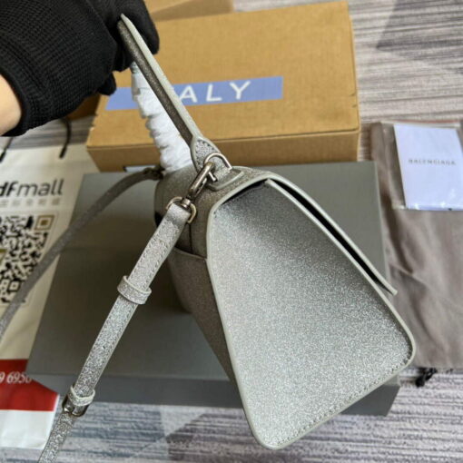 Replica Balenciaga 593546 Flash drilling Hourglass Small Top Handle Bag Gray 3