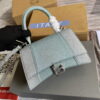 Replica Balenciaga 593546 Flash drilling Hourglass Small Top Handle Bag Gray 10
