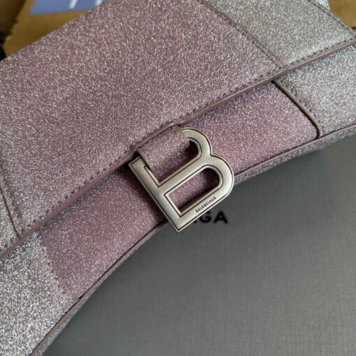 Replica Balenciaga 593546 Flash drilling Hourglass Small Top Handle Bag Pink 5