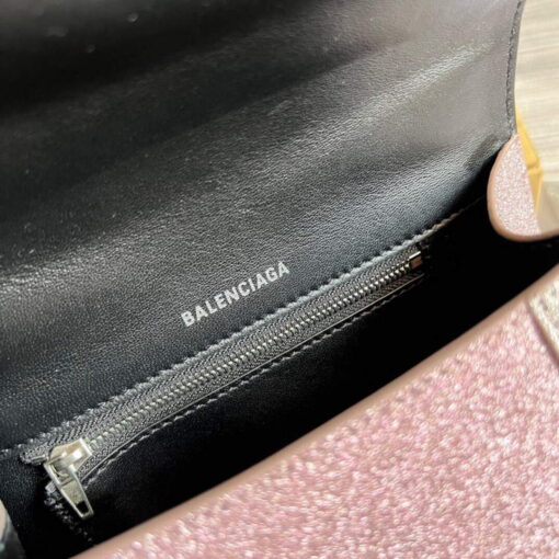 Replica Balenciaga 593546 Flash drilling Hourglass Small Top Handle Bag Pink 8