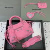 Replica Balenciaga 593546 Flash drilling Hourglass Small Top Handle Bag Pink 10