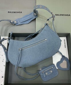 Replica Balenciaga 67130723 Le Cagole Small Shoulder Bag in Denim Blue 2
