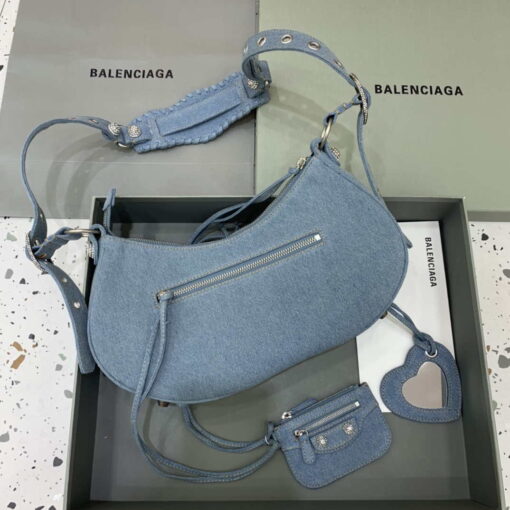 Replica Balenciaga 67130723 Le Cagole Small Shoulder Bag in Denim Blue 2