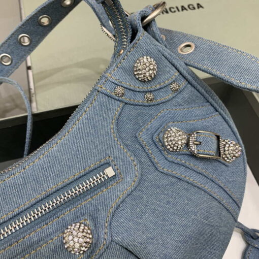 Replica Balenciaga 67130723 Le Cagole Small Shoulder Bag in Denim Blue 5