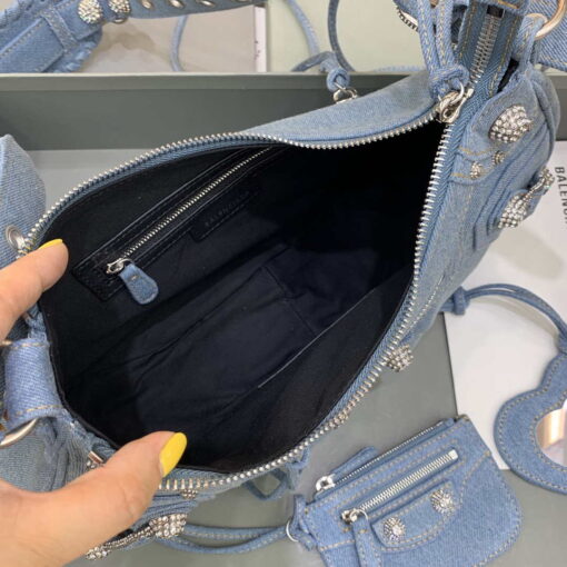 Replica Balenciaga 67130723 Le Cagole Small Shoulder Bag in Denim Blue 6