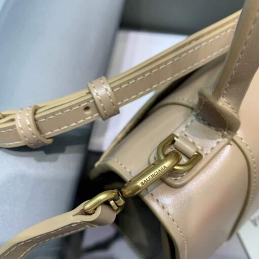 Replica Balenciaga 593546 Hourglass Small Top Handle Calfskin Bag Apricot 6