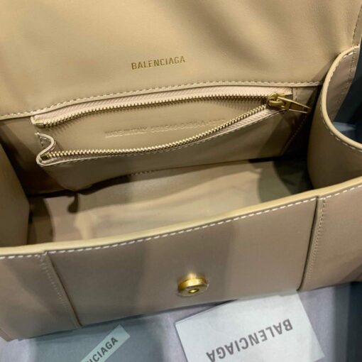 Replica Balenciaga 593546 Hourglass Small Top Handle Calfskin Bag Apricot 8