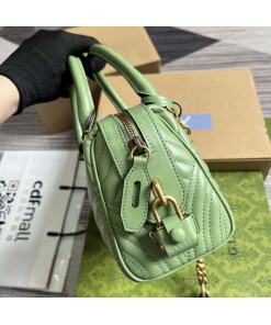 Replica Gucci 746319 GG Marmont Small Top Handle Bag Green 2