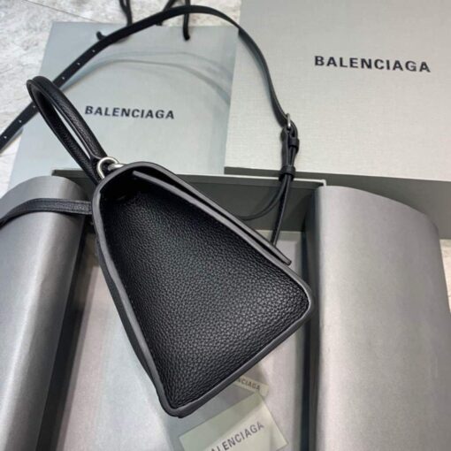 Replica Balenciaga 593546 Hourglass Small Top Handle Bag Black 3