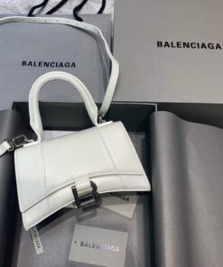 Replica Balenciaga 592833 Hourglass XS Top Handle Leather HandBag White