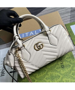 Replica Gucci 746319 GG Marmont Small Top Handle Bag White 2