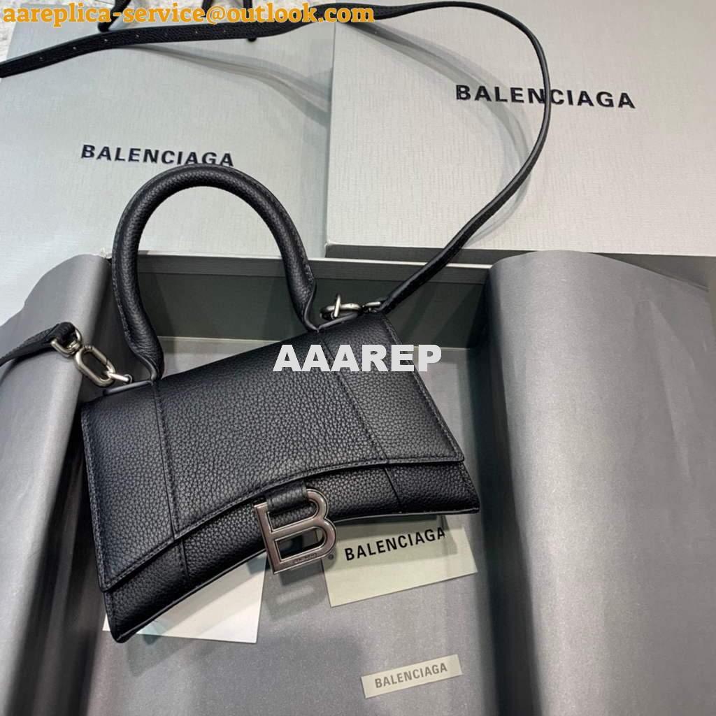 Replica Balenciaga 592833 Hourglass XS Top Handle Leather Bag White 10