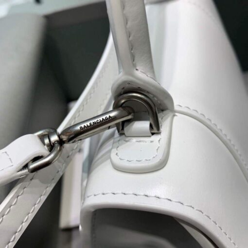 Replica Balenciaga 592833 Hourglass XS Top Handle Leather Bag White 6