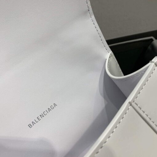 Replica Balenciaga 592833 Hourglass XS Top Handle Leather Bag White 8