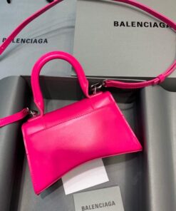 Replica Balenciaga 592833 Hourglass XS Top Handle Leather Bag Plum 2