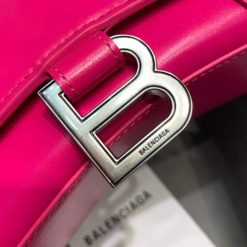 Replica Balenciaga 592833 Hourglass XS Top Handle Leather Bag Plum 5