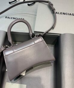 Replica Balenciaga 592833 Hourglass XS Top Handle Leather Bag Gray 2