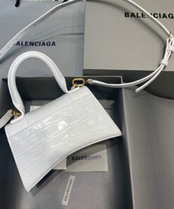 Replica Balenciaga 592833 Hourglass XS Top Handle Bag White Gold 2