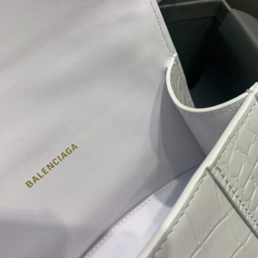 Replica Balenciaga 592833 Hourglass XS Top Handle Bag White Gold 7