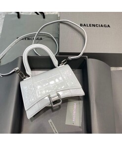 Replica Balenciaga 592833 Hourglass XS Top Handle Bag White