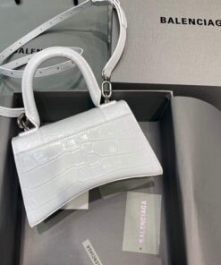 Replica Balenciaga 592833 Hourglass XS Top Handle Bag White 2