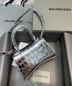Replica Balenciaga 592833 Hourglass XS Top Handle Bag Silver 2