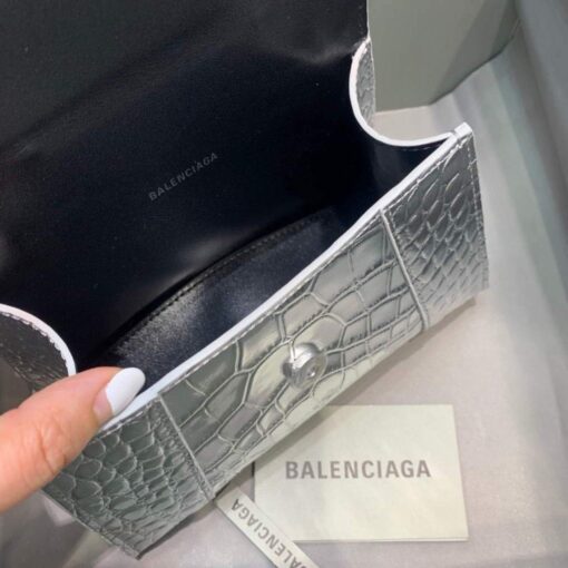 Replica Balenciaga 592833 Hourglass XS Top Handle Bag Silver 7