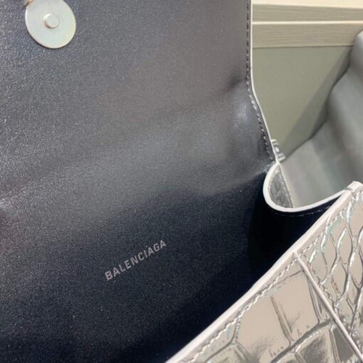 Replica Balenciaga 592833 Hourglass XS Top Handle Bag Silver 8
