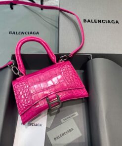 Replica Balenciaga 592833 Hourglass XS Top Handle Bag Plum